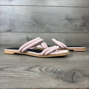 Ccocci Aurora Sandals Women's 7.5 Pink Suede Double Band Slide Slip On Flat